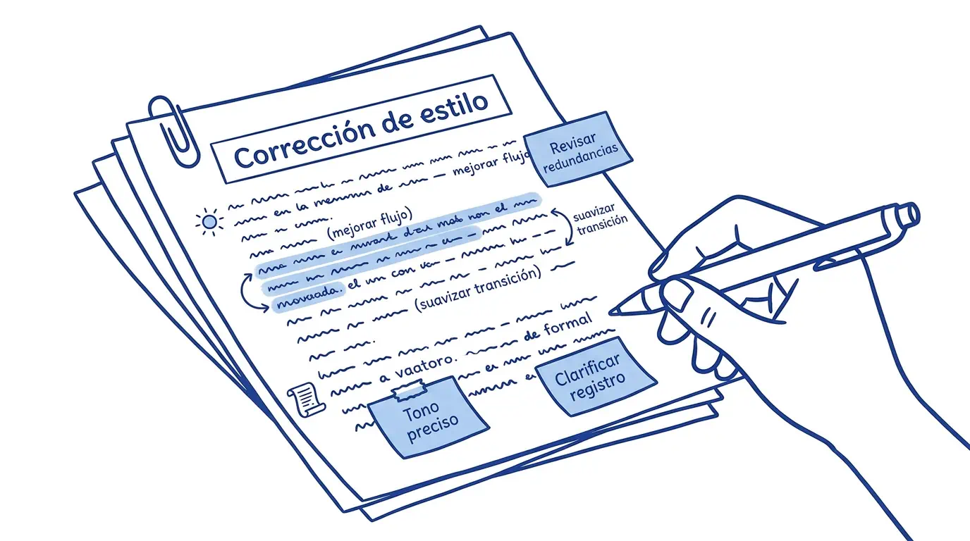 Proceso de corrección ortotipográfica en un manuscrito